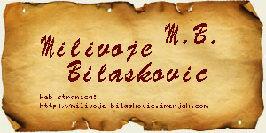 Milivoje Bilašković vizit kartica